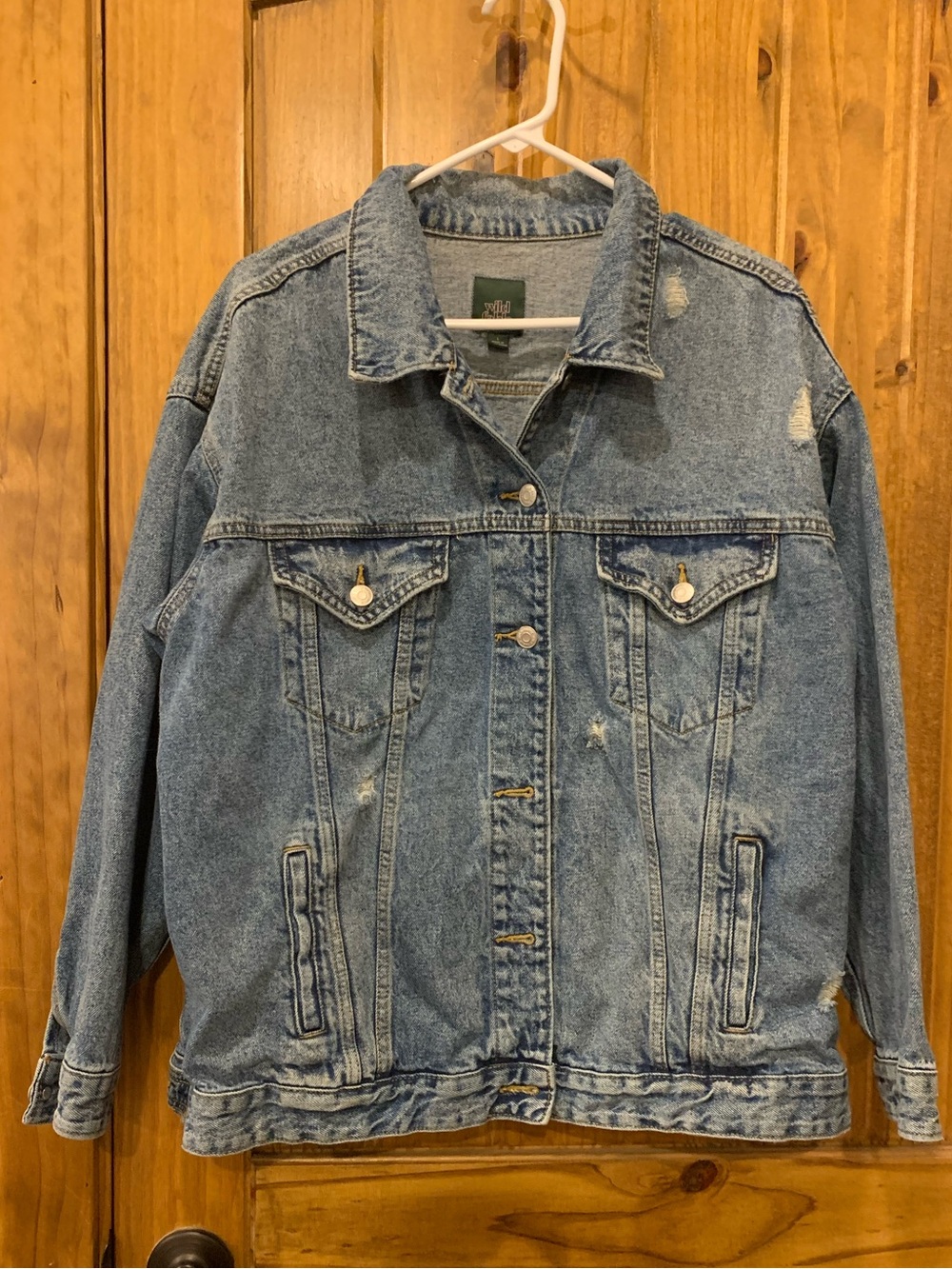 wild fable Light Blue Distressed Denim Jacket